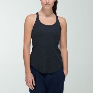Lululemon Athletica Tuck Flow Racerback Cinched Running Flowy Black Tank Top